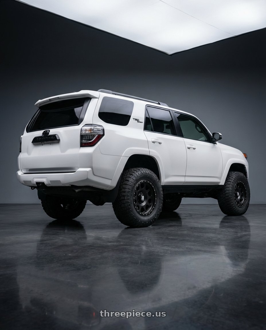 2022 Toyota 4Runner with XD XD126 ENDURO PRO 6X139.7 20X10 -24 SATIN BLACK WITH REINFORCING RING wheels rear three quarter view meaty tires
