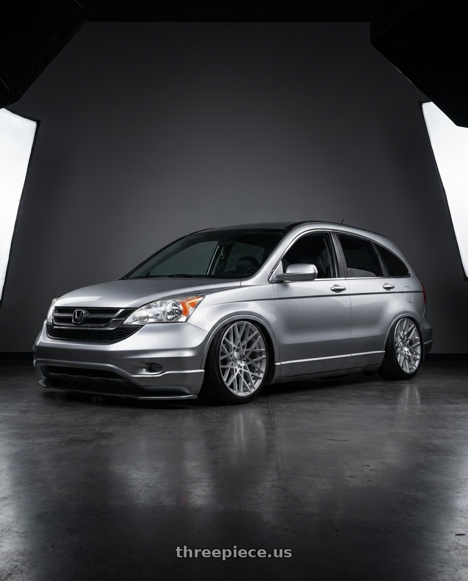 2009 Honda crv with Rotiform 1PC R110 BLQ 5X112 19X8.5 +45 GLOSS SILVER MACHINED wheels