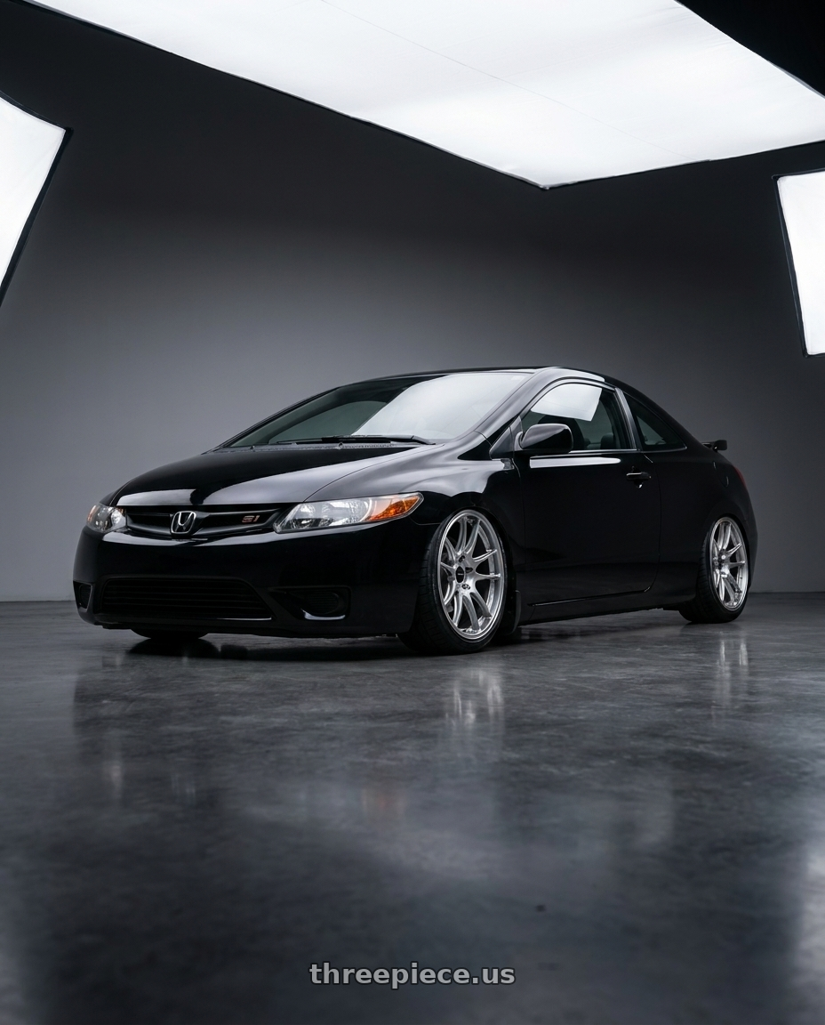 2008 Honda civic si with Enkei GTC02 5x114.3 18x8+35 Hyper Silver wheels