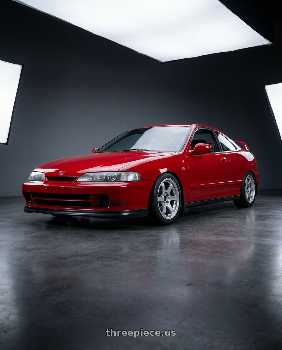 1997 Acura Integra with Volk Racing TE37 SONIC 4x100 16x8+35 Diamond Silver wheels