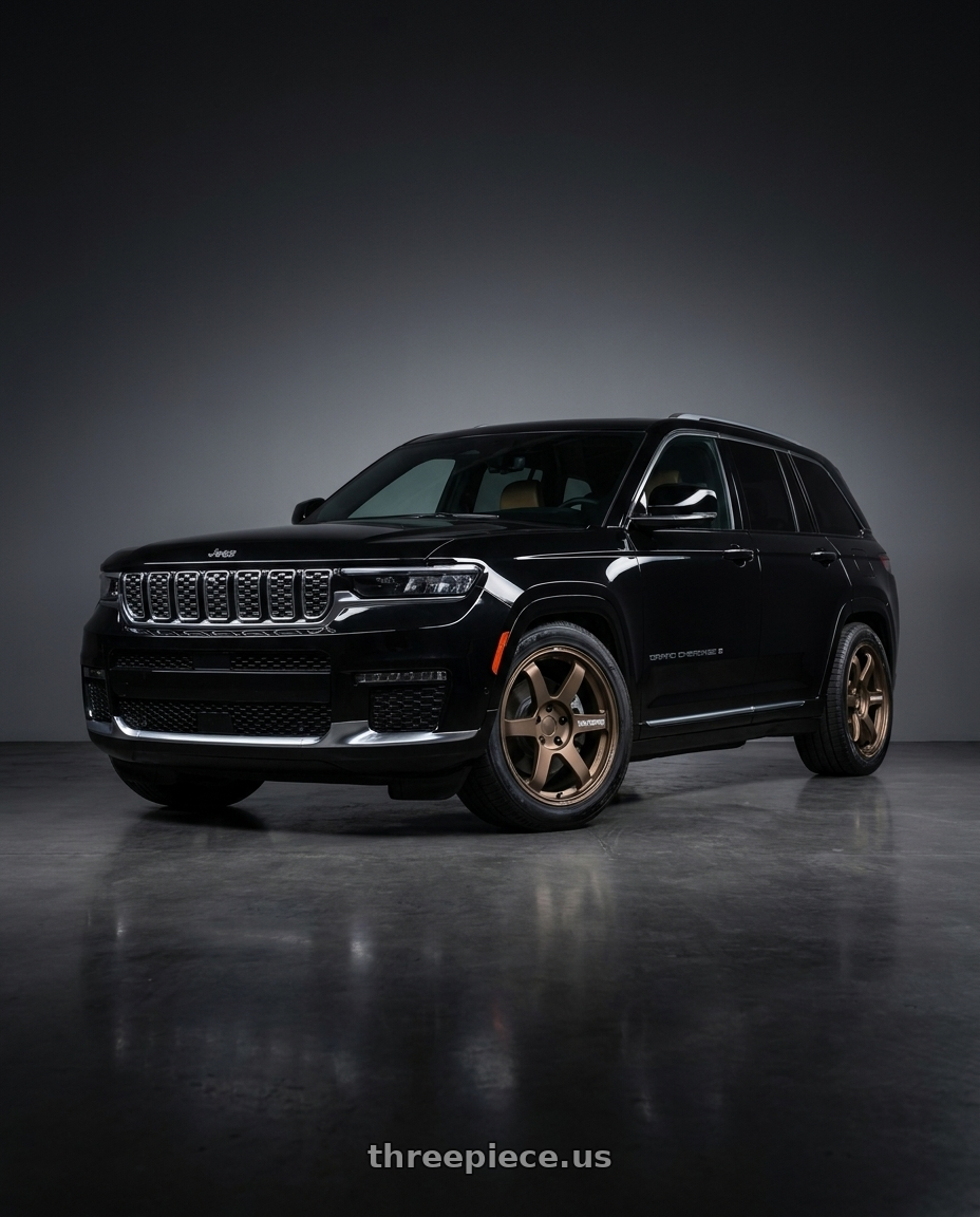 2023 jeep grand cherokee summit with Volk Racing TE37 SAGA 5x110 17x8 +26 BRONZE wheels