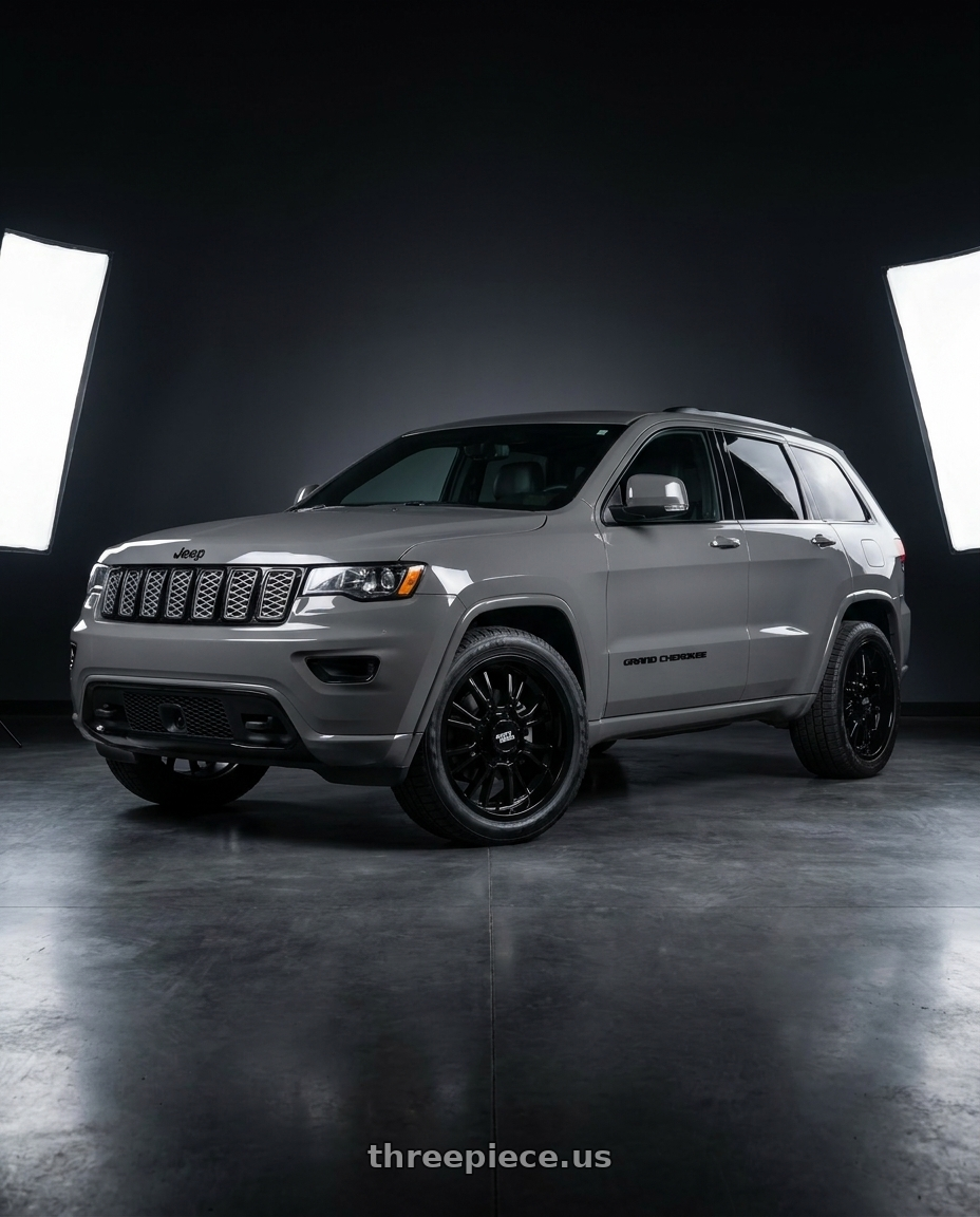 2021 Jeep Grand Cherokee Overland with Moto Metal MO810 LEGACY 5X127/5X139.7 18X9 +20 GLOSS BLACK wheels
