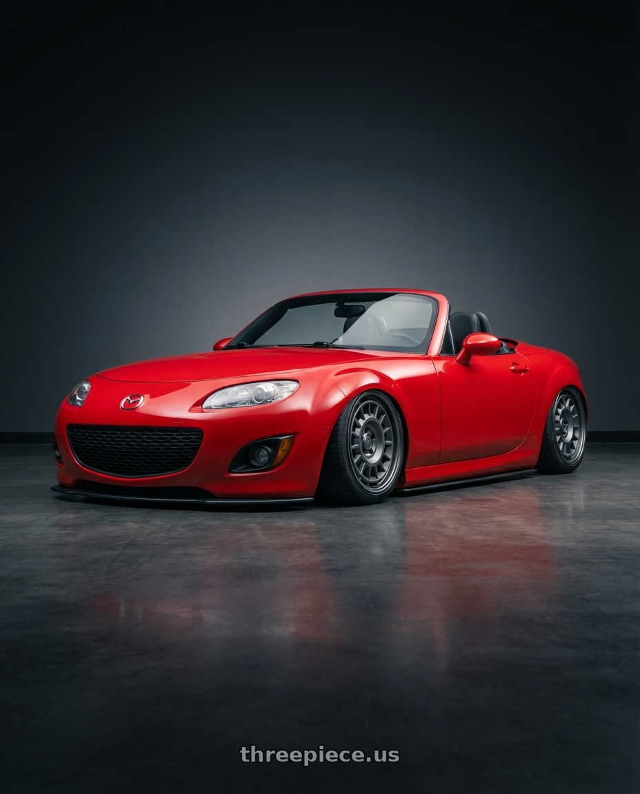 2012 Mazda MX-5 Miata NC with fifteen52 ALPEN MX 5x114.3 17x8 +38 FROSTED GRAPHITE (SATIN GREY) wheels