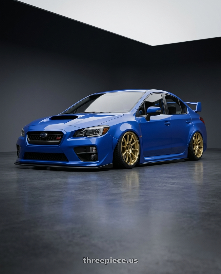2013 Subaru WRX STI with Advan RCIII 5x114.3 18x8.5+38 Gold wheels