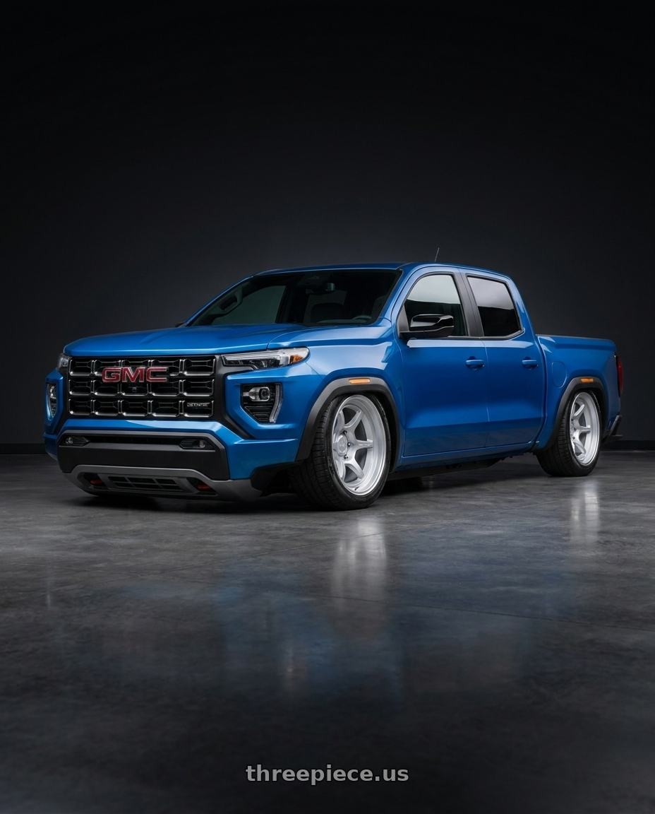2023 Gmc canyon blue with Black Rhino SHOGUN 6X139.7 17X8.5 -10 HYPER SILVER wheels