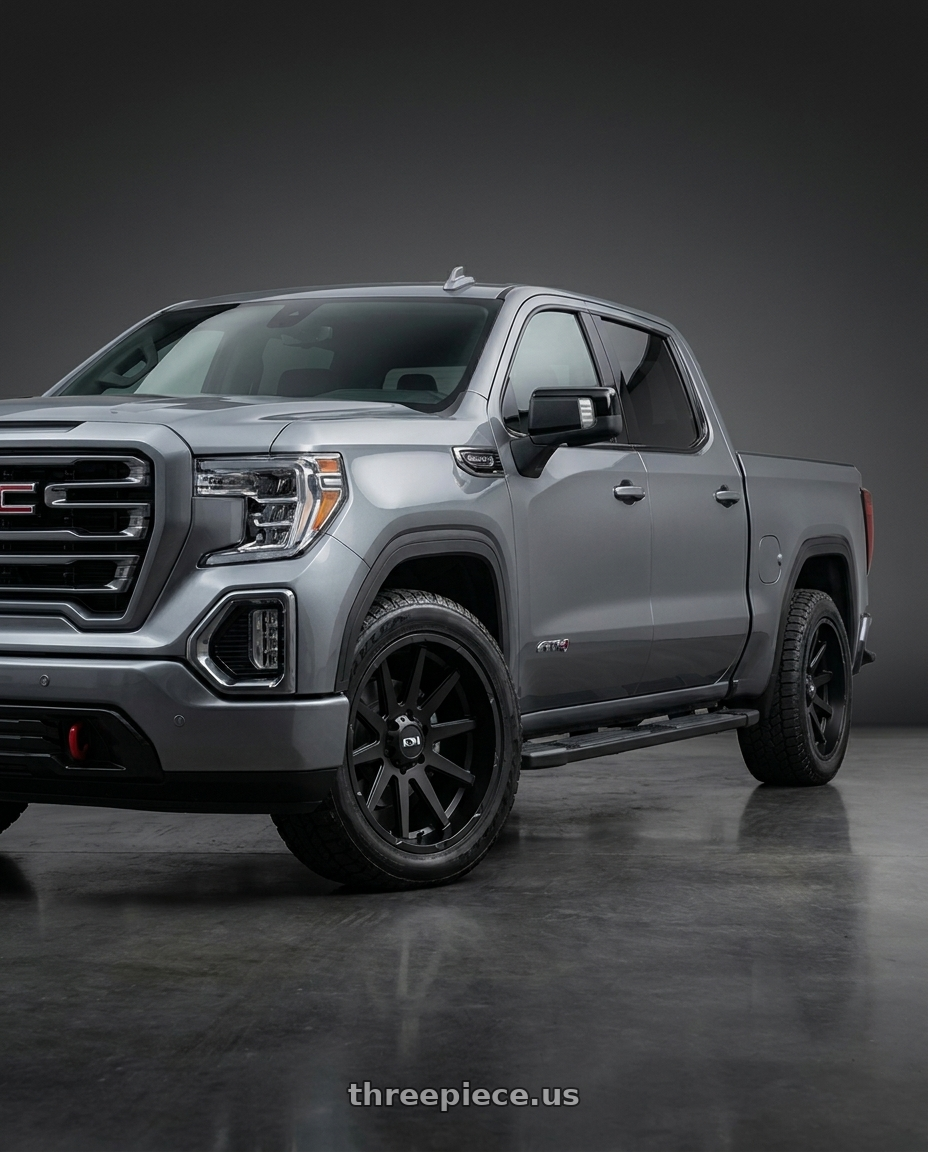2021 GMC Sierra 1500 AT4 with Ion Type 143 6x139.7 20x9+18 Matte Black wheels