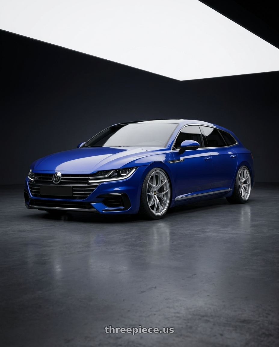 2022 vw Arteon shooting brake Lapiz Blue with BBS RI-S 5x112 20x9.0+34 Diamond Silver wheels
