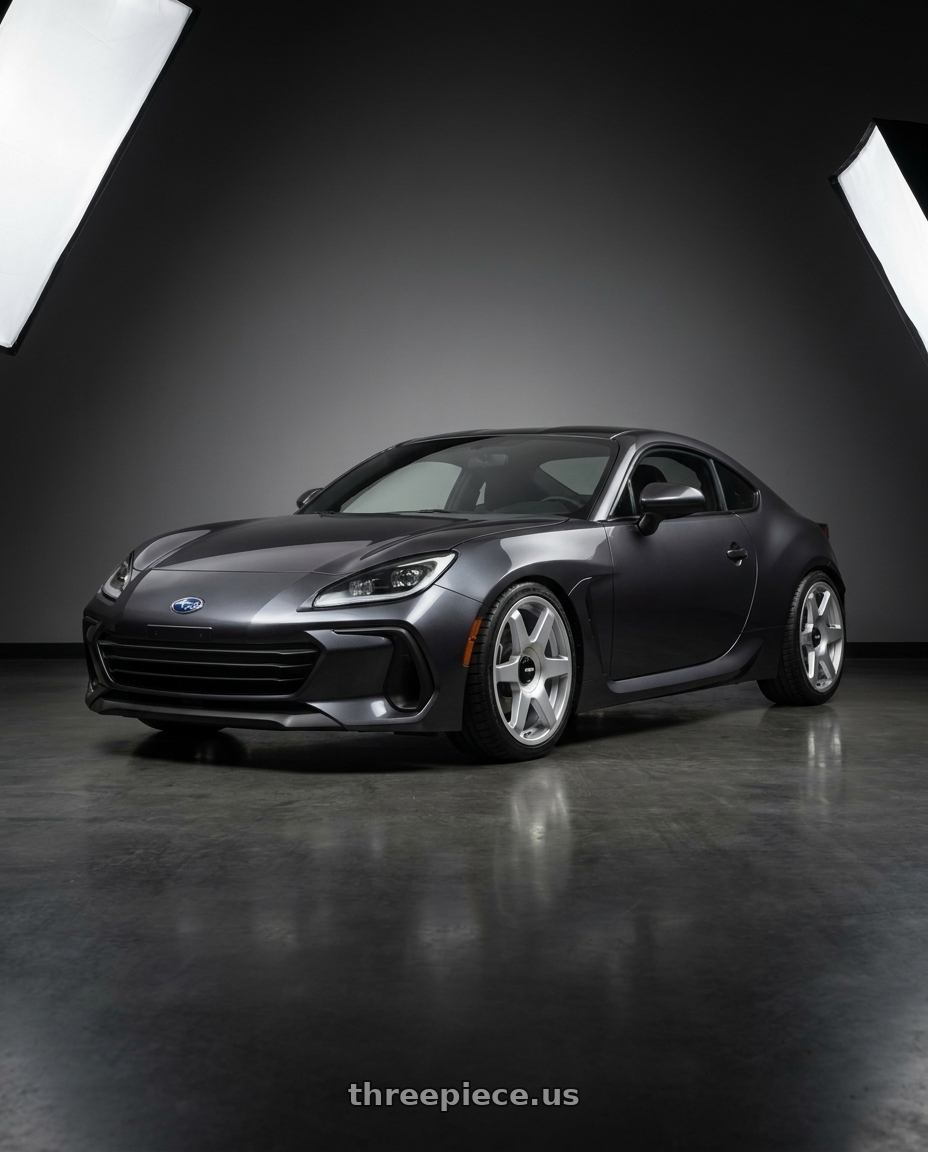 2023 Subaru BRZ premium with Rotiform 1PC R114 SIX 5X100/5X112 18X8.5 +45 GLOSS SILVER wheels