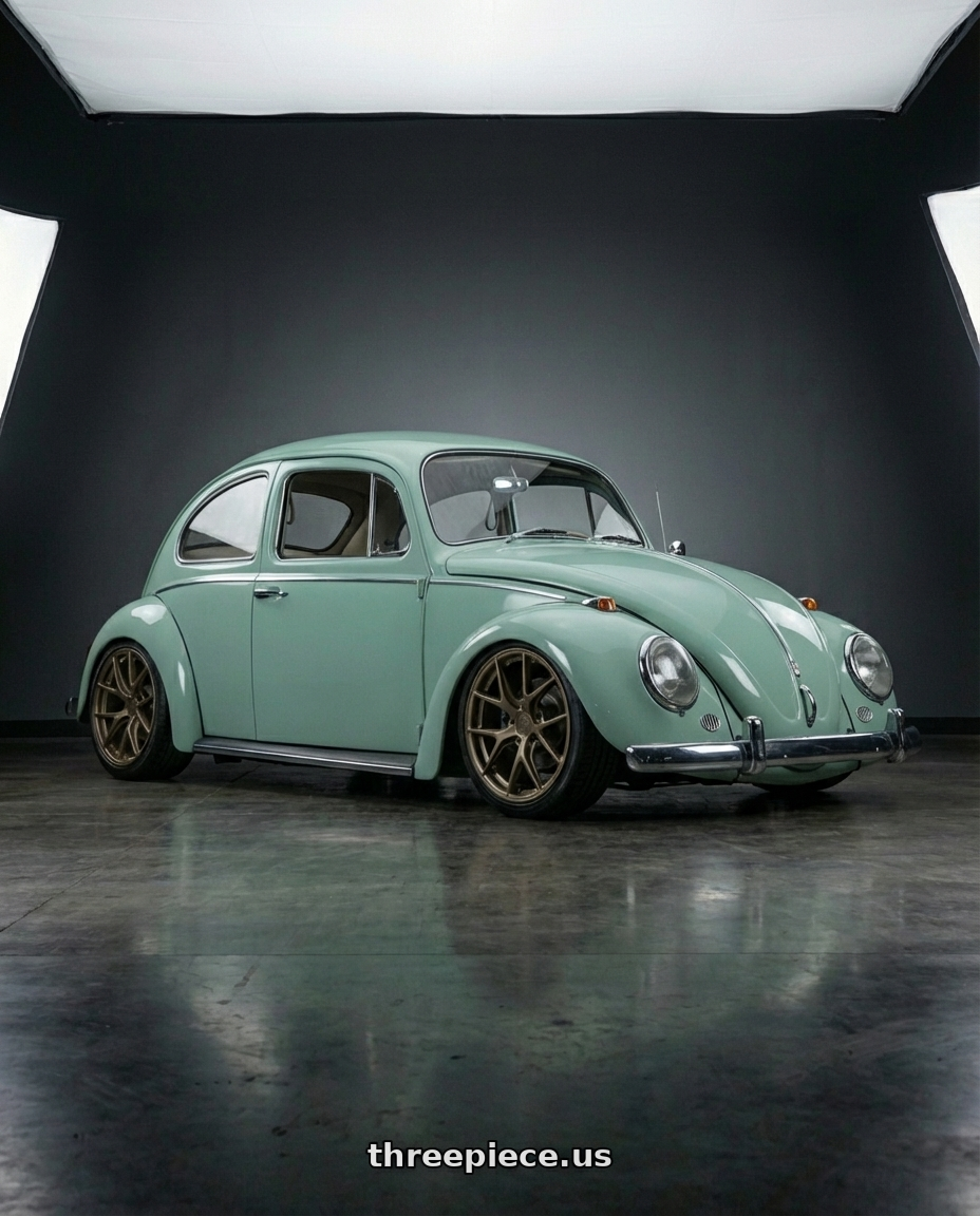 1966 volkswagen beetle  with BBS FI-R 5x112 19x9 +35 White Gold wheels