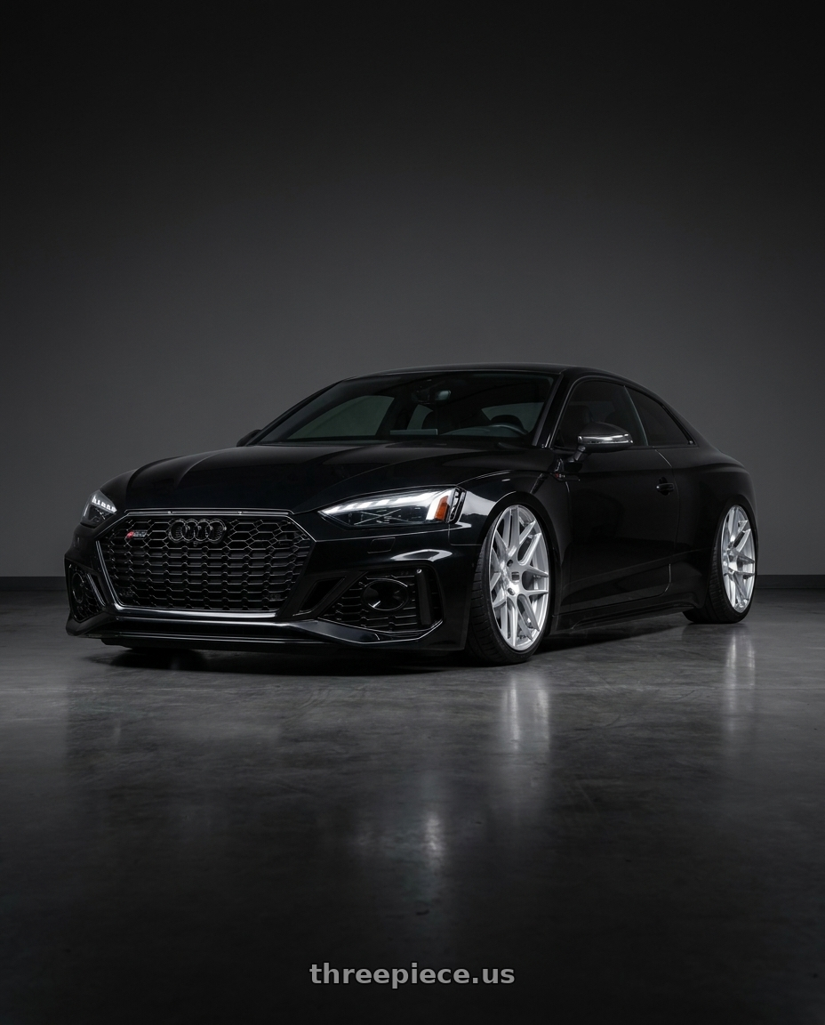 2022 Audi RS5 with Aodhan AFF2 5x112 20x10.5+35 Gloss Silver Machined Face wheels