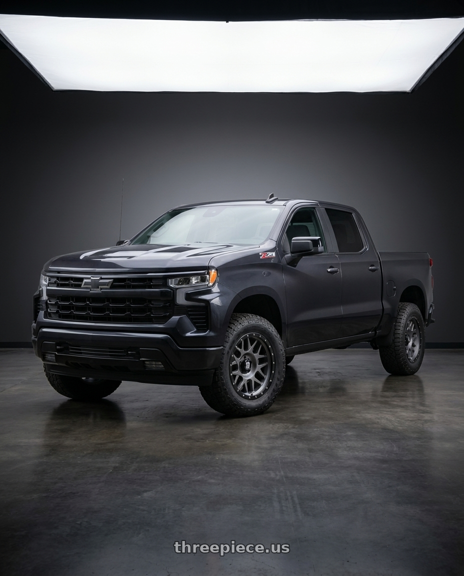 2023 Chevrolet Silverado 1500 with XD XD127 BULLY 6X139.7 20X9 +0 MATTE GRAY BLACK RING wheels