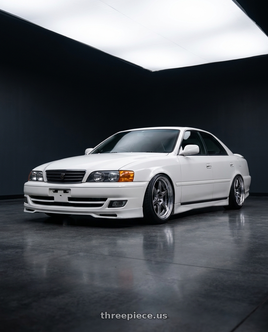 1998 Toyota Chaser with Work T7r 2P 5x114.3 18x9.5 +22 GT SILVER wheels