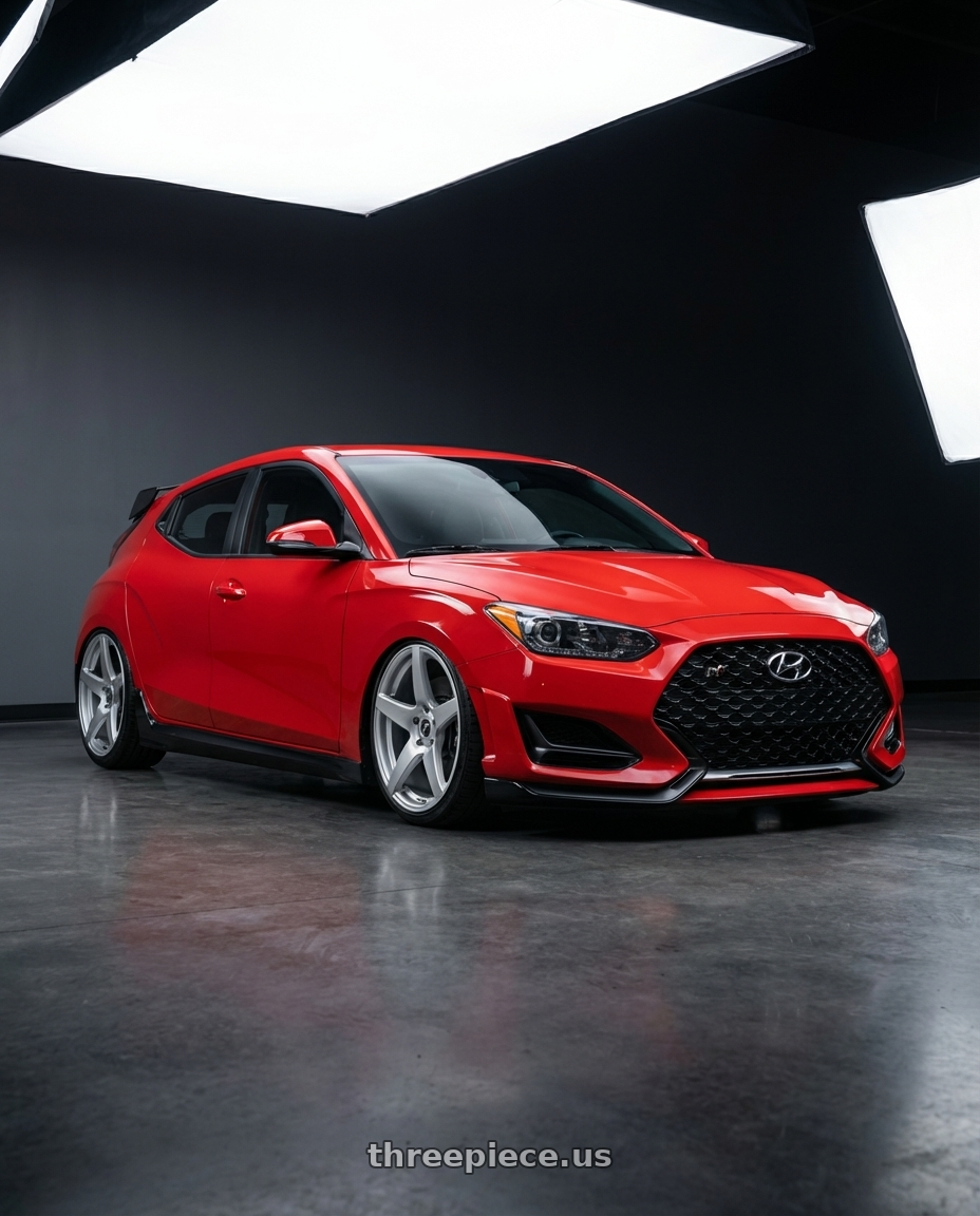 2022 Hyundai Veloster N with Forgestar CF5 5x114.3 19x9 +35 Gloss Silver wheels