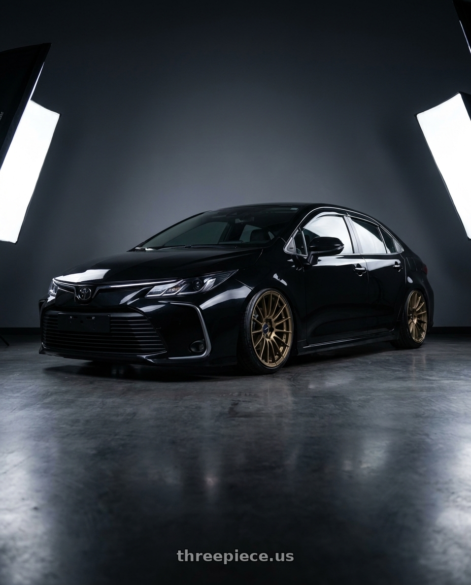 2024 toyota corolla altis with Enkei RS05-RR 5x112 18x9+25 Titanium Gold wheels