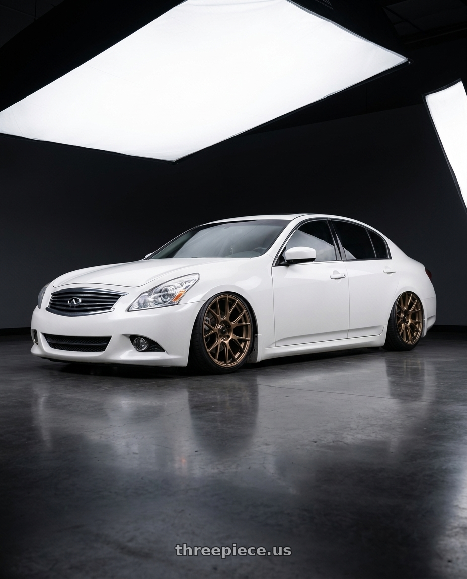 2012 Infiniti G37 with Konig Ampliform 5x114.3 19x10.5+23 Gloss Bronze wheels