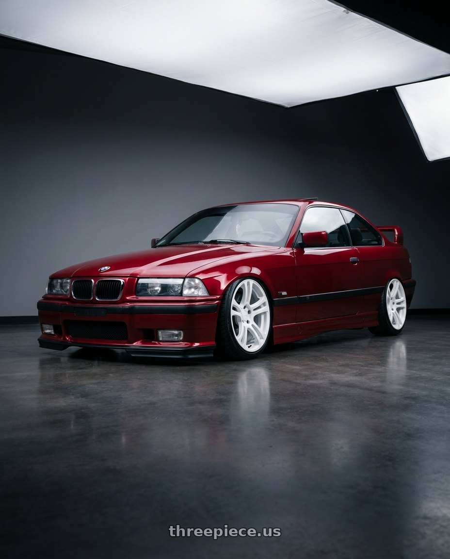 1996 BMW E36 328is with Kansei K16W Neo 5X112 18x9 35 Gloss White wheels