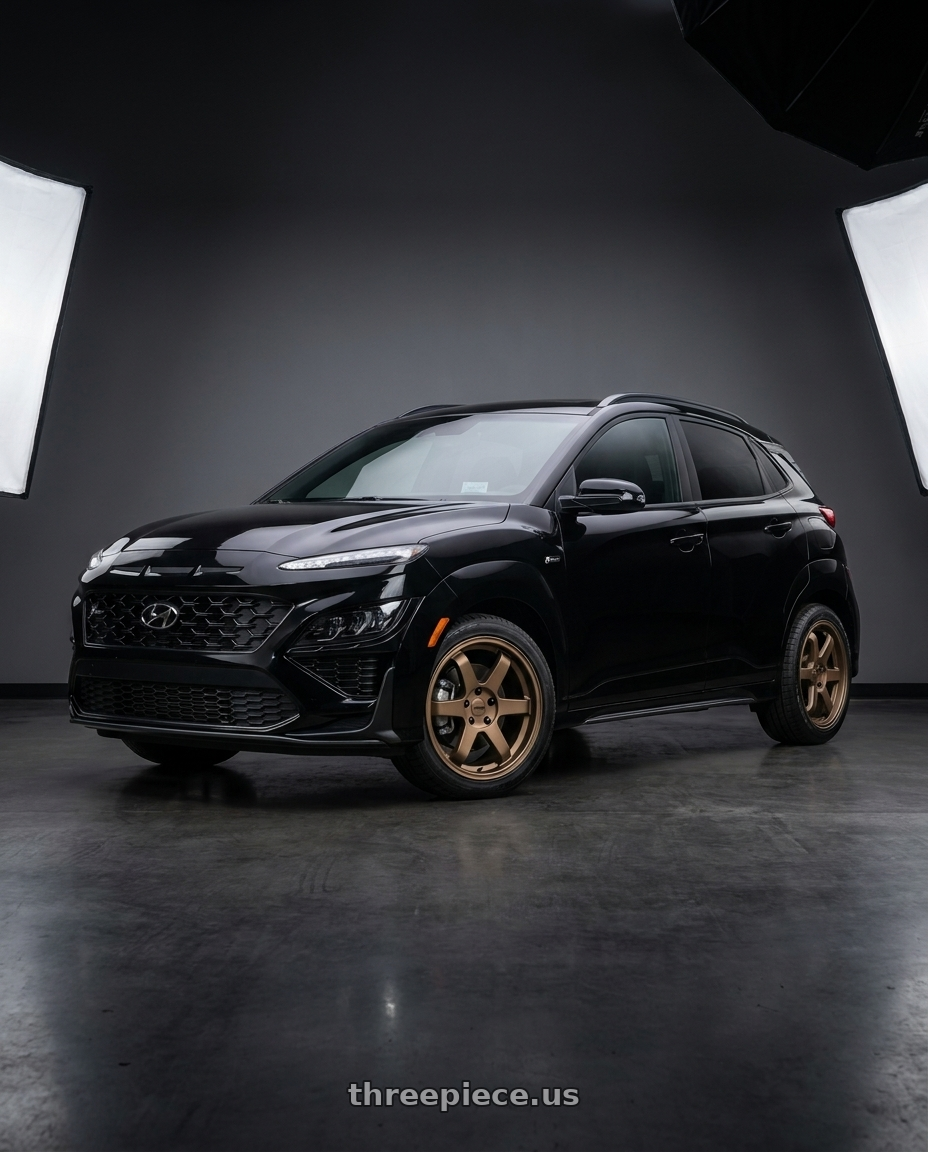 2022 Hyundai Kona N-line with KATANA RACING KR08 5x114.3 18x8 +40 Matte Bronze wheels