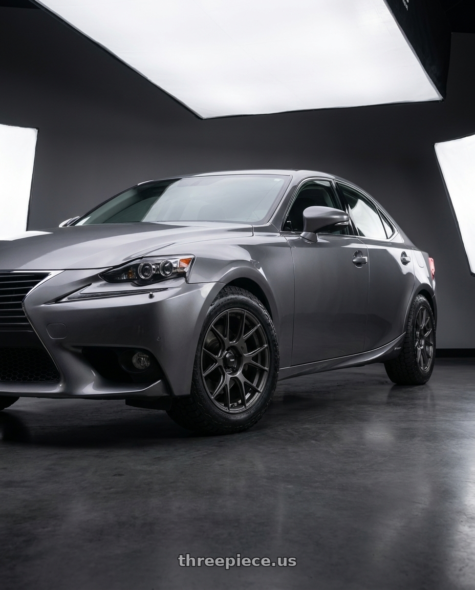 2013 Lexus is300h with Konig Ampliform 5x114.3 18x8.5+35 Dark Metallic Graphite wheels