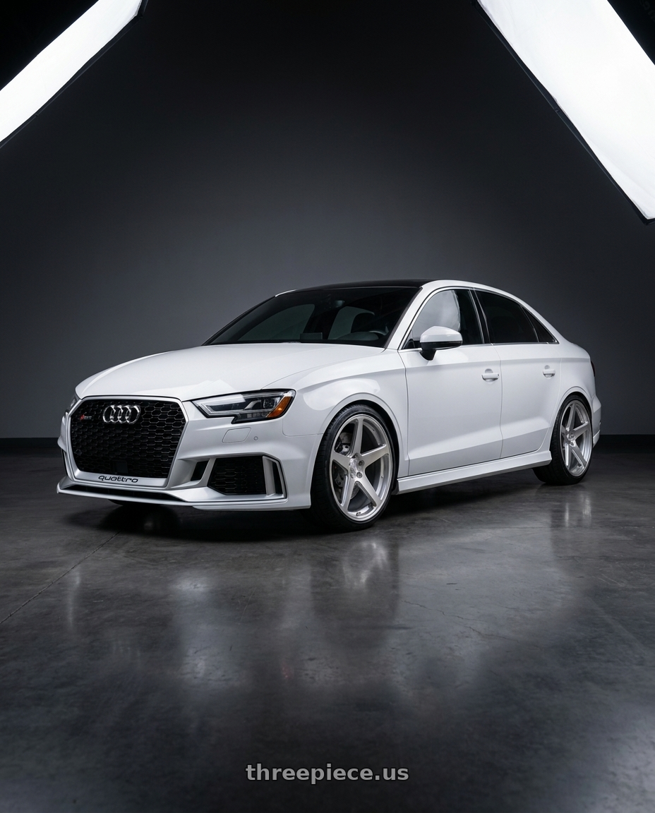 2019 Audi RS3 with ESR Wheels APX5C 5x112 19x9.5 +35 Hyper Silver wheels