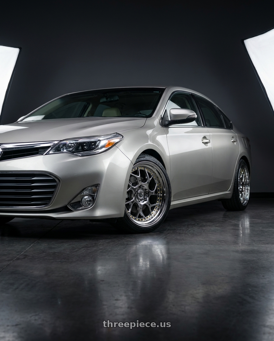 2013 toyota avalon with Aodhan DS01 5x114.3 18x8.5+35 Vacuum Chrome W/ Gold Rivets wheels