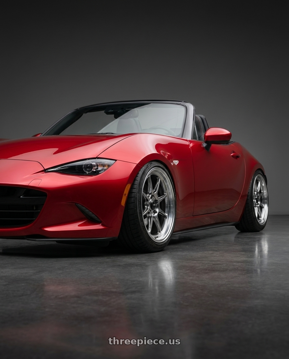 2024 Nd mx5 with Konig Countergram 4x100 15x8+25 Hyper Chrome / Machined Lip wheels