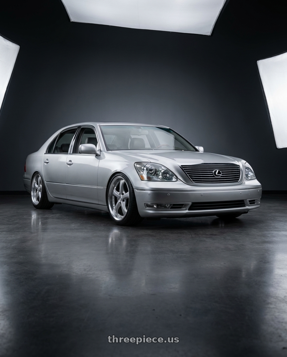 2005 lexus ls430 with Work Wheels VS-KF 5x114.3 19x9+40 Light Grey Silver A Disk STEP RIM wheels
