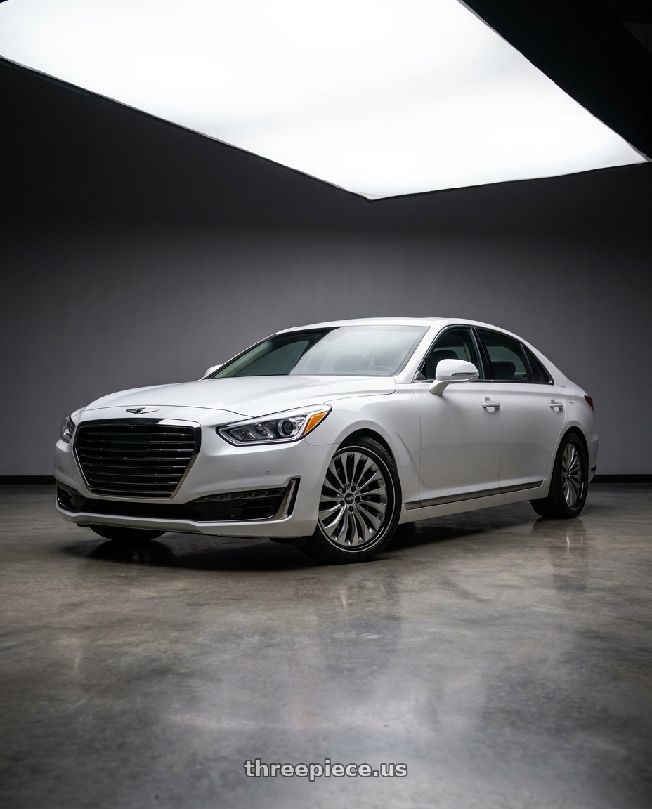 2018 genesis g90 ultimate with MRR GT1 5x114.3 20x10  +40 Black Machine Lip wheels