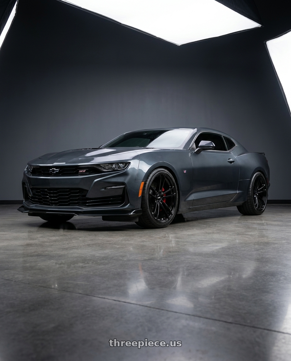 2021 Chevrolet Camaro SS with American Racing AR941 MACH FIVE 5X120 20X10 +22 GLOSS BLACK wheels