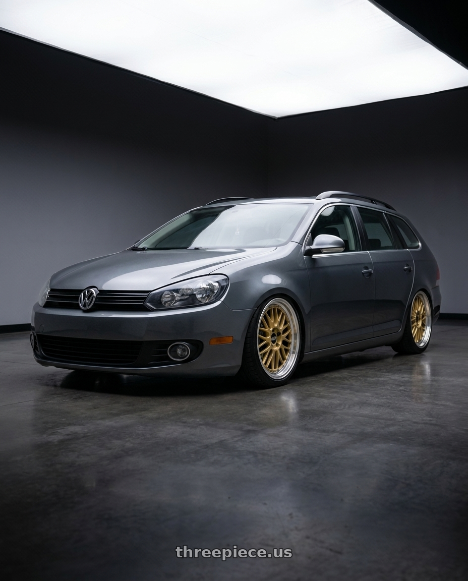 2013 golf Sportwagen  with BBS LM 5x112 18x8 +45 Gold Center / Diamond Cut Lip wheels
