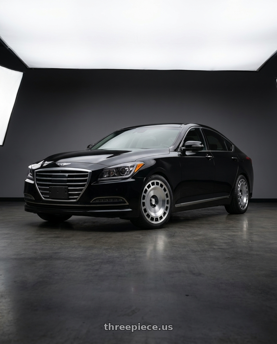2016 hyundai genesis 3 8 with Rotiform ZBF 5x114.3 19x8.5 +35 Anthracite W/ Machined Face wheels