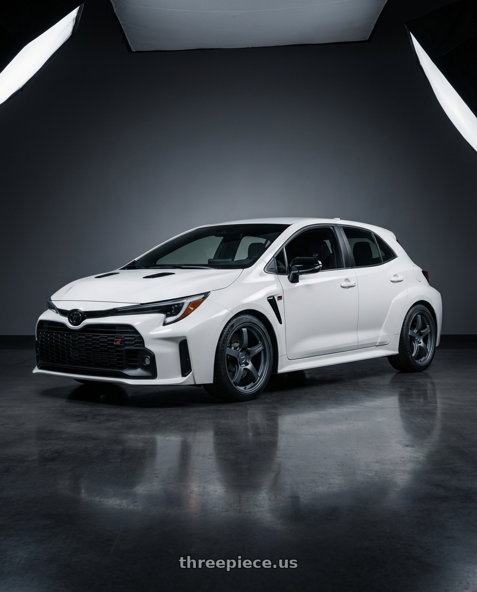 2023 GR Corolla with Gram Lights 57CR 5x114.3 18x9.5+22 Gunblue II wheels