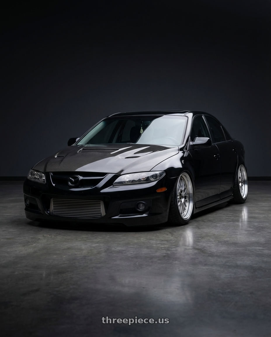 2006 Mazda, Mazdaspeed 6, Grand Touring, Black with BBS LM 5x114.3 18x8.5+38 Diamond Silver wheels
