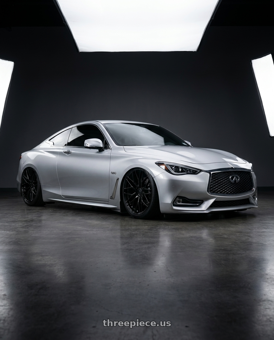 2020 Infiniti Q60 with Avant Garde Wheels M520R 5X114.3 20x10.5 +45 Gloss Black wheels