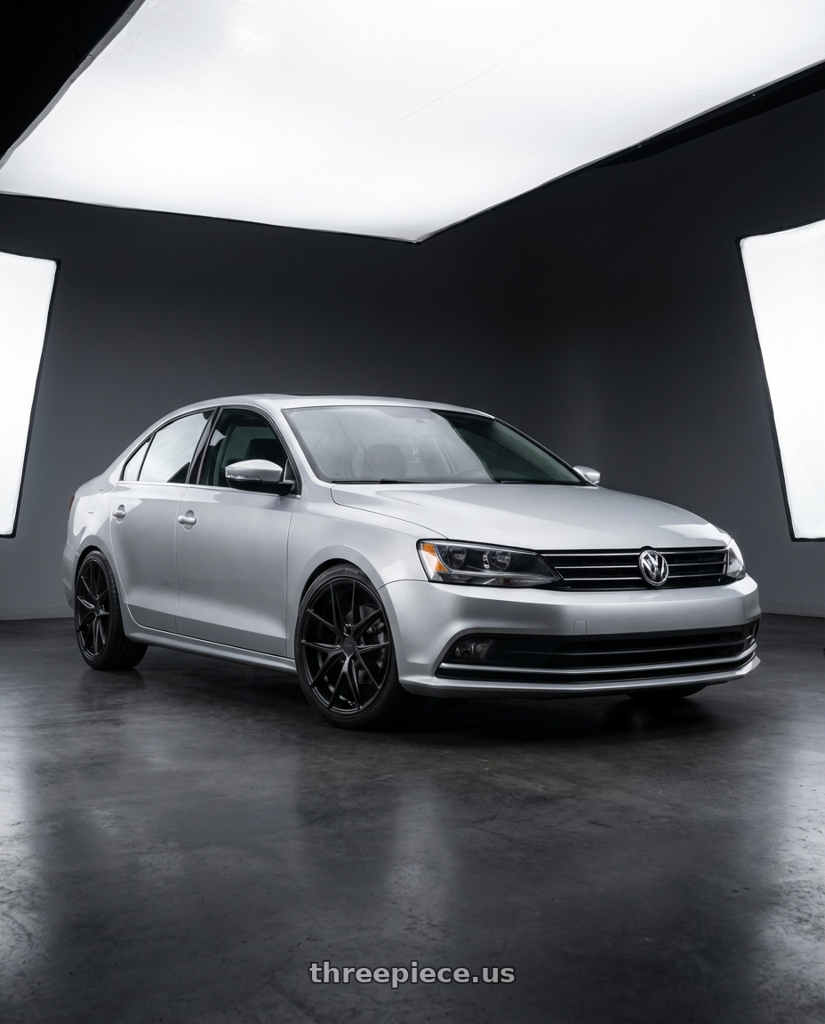 2016 Volkswagen Jetta GLI MK6 with Niche 1PC M117 MISANO 5X112 18X9.5 +48 MATTE BLACK wheels