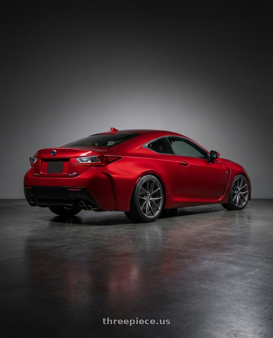 2018 Lexus RC F with Niche 1PC M116 MISANO 5X114.3 19X8.5 +33 MATTE GUN METAL wheels rear three quarter view square tires