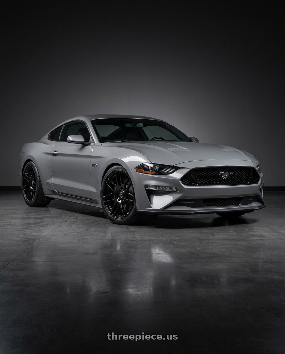 2021 Ford Mustang GT with Forgestar F14 5x114.3 19x9.5 +29 Gloss Black wheels