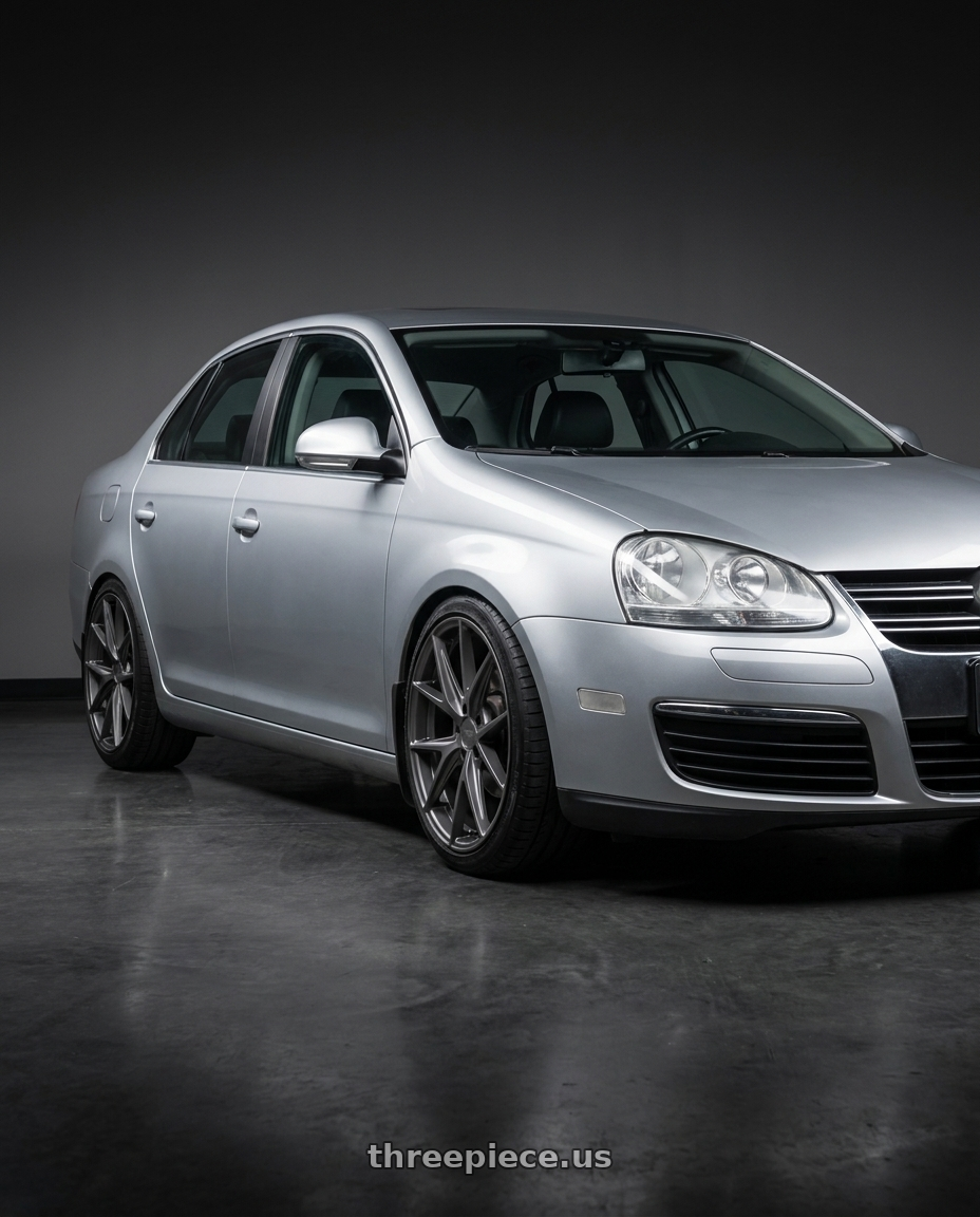2009 Volkswagen Jetta GLI MK5 with Niche 1PC M116 MISANO 5X112 18X8 +30 MATTE GUN METAL wheels