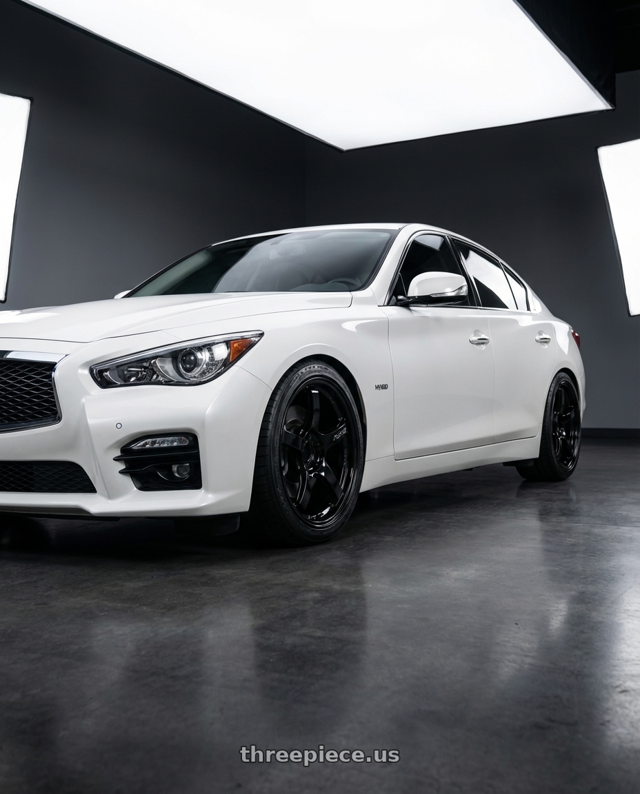 2020 Infiniti Q50 with Gram Lights 57CR 5x114.3 19x9.5+35 Glossy Black wheels