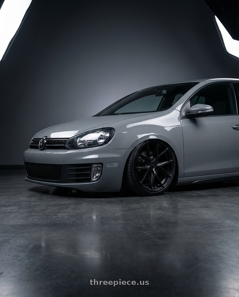 2013 Volkswagen GTI MK6 with Niche 1PC M117 MISANO 5X112 18X9.5 +35 MATTE BLACK wheels