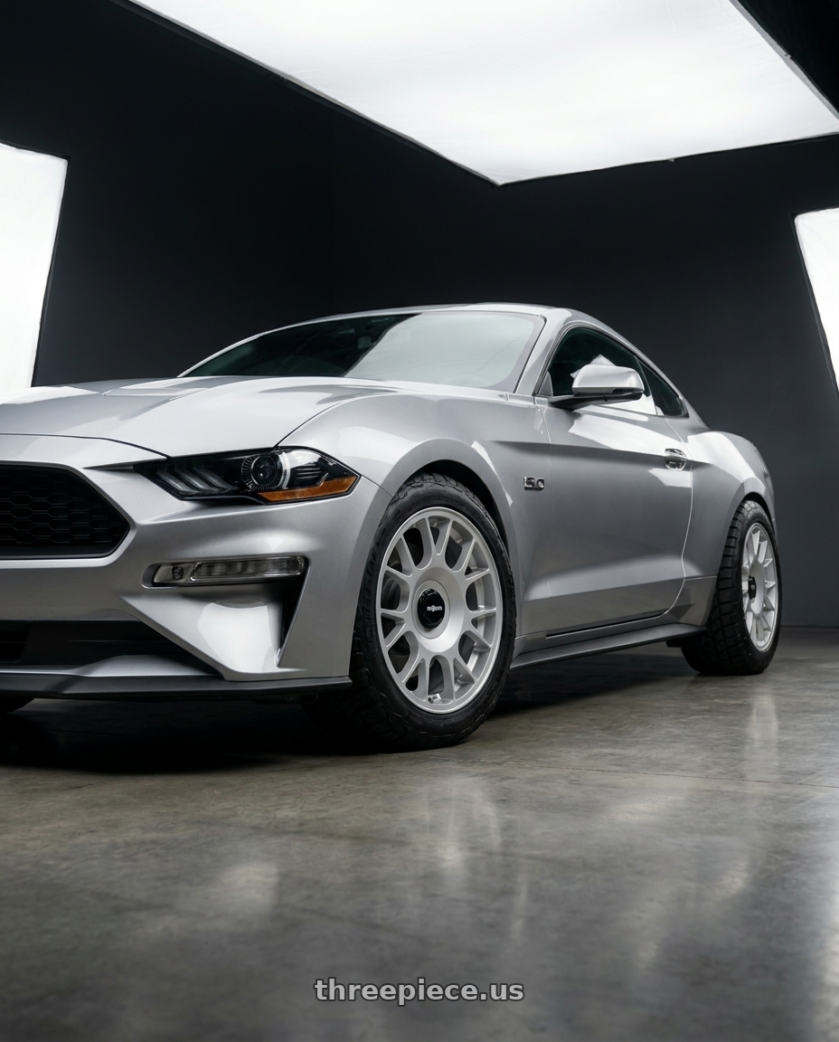 2020 ford mustang  with Rotiform 1PC R188 TUF-R BLANK 18X8.5 +20 SILVER wheels