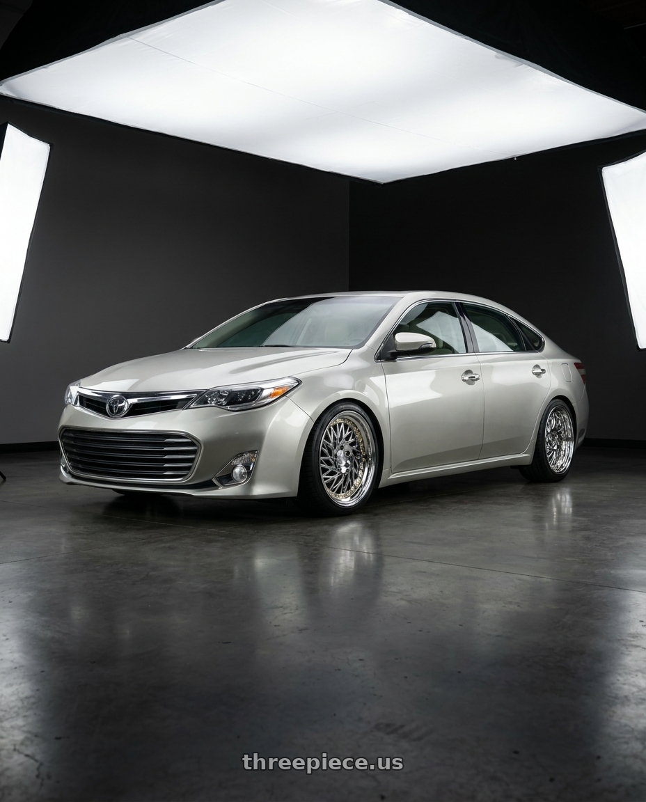 2013 toyota avalon with Aodhan DS03 5x114.3 18x9.5 +30 Vacuum Chrome w/Gold Rivets wheels