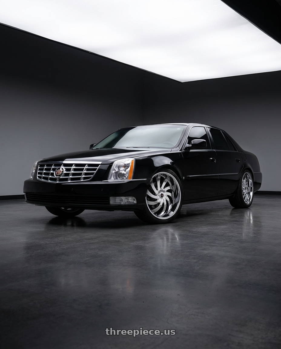 2009 cadillac dts platinum raven with Ignite Flame 5x112/5x115 22x8.5 +35 Chrome wheels