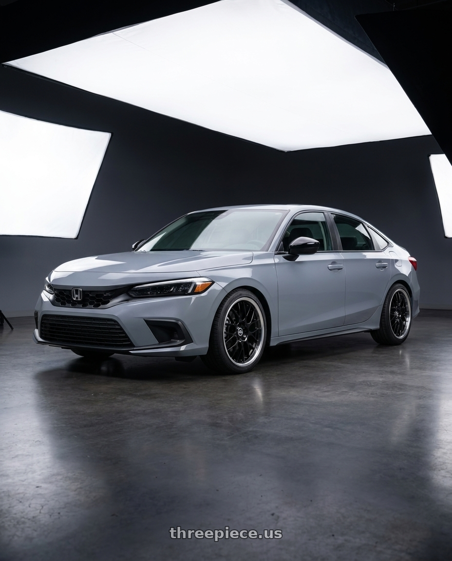 2025 honda civic  with Enkei Lusso 5x114.3 18x8+40 Black w/ Machined Lip wheels