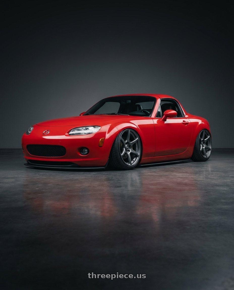 2012 Mazda MX-5 Miata NC with Kansei K11G Tandem 5x114.3 17x9 22 Gunmetal wheels