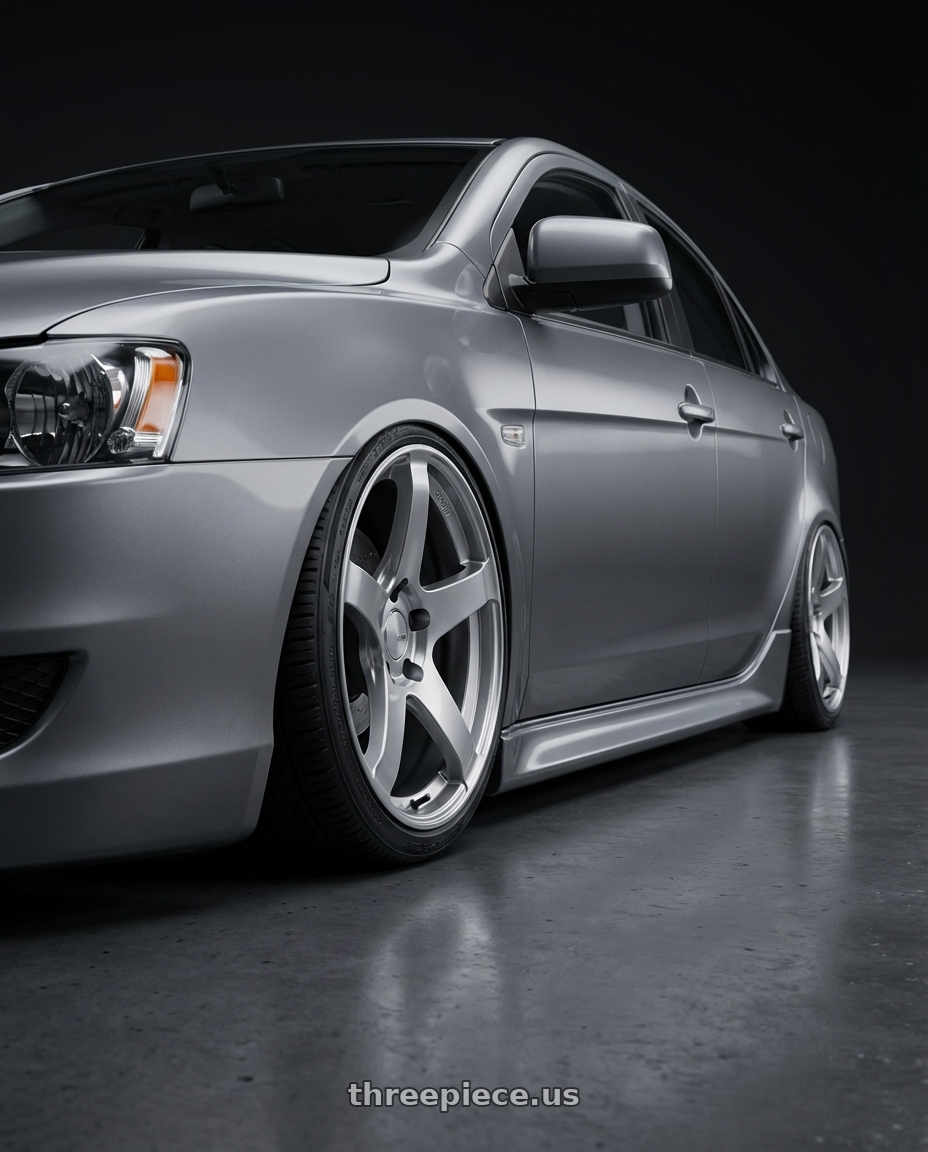 2014 Mitsubishi Lancer Ralliart with Ssr Gtv01 5x114.3 18x9+35  GLARE SILVER wheels