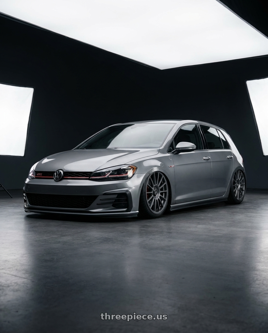 2019 Volkswagen GTI MK7 with fifteen52 PODIUM 5x112 / 5x120 18x8.5 +35 FROSTED GRAPHITE (SATIN GREY) wheels
