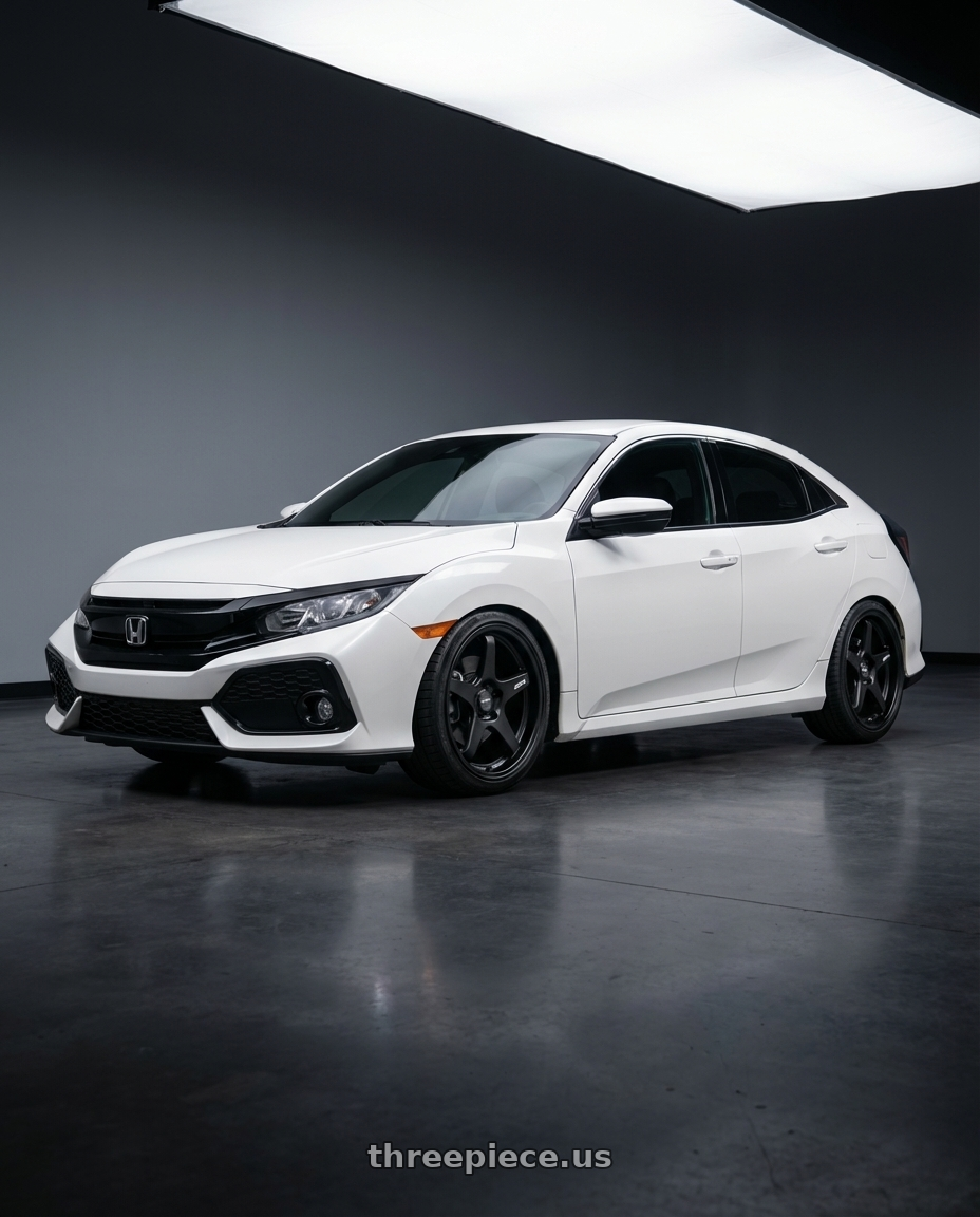 2024 Honda Civic with ESR Wheels APEX SERIES AP5 5x114.3 18x8.5 +30 Matte Black wheels