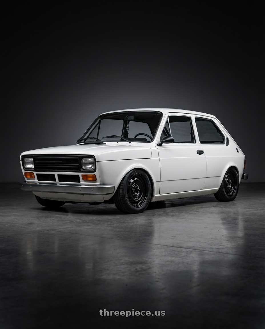 1979 fiat 147 with Mobelwagen MW430B Interceptor 4X130 15x5.5 20 Black wheels