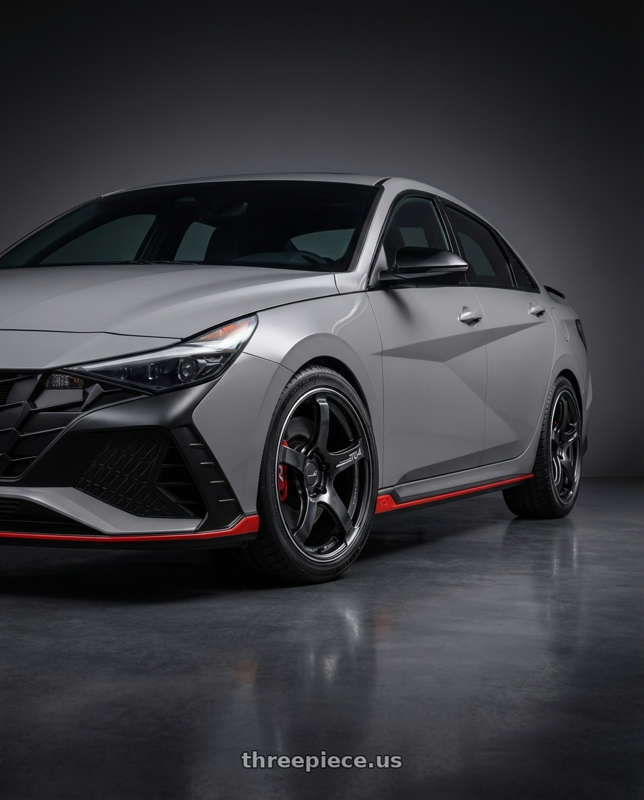 2024 Hyundai Elantra N with Advan Racing TC4 5x114.3 18x8.5 +45 BLACK GUNMETALLIC & RING wheels