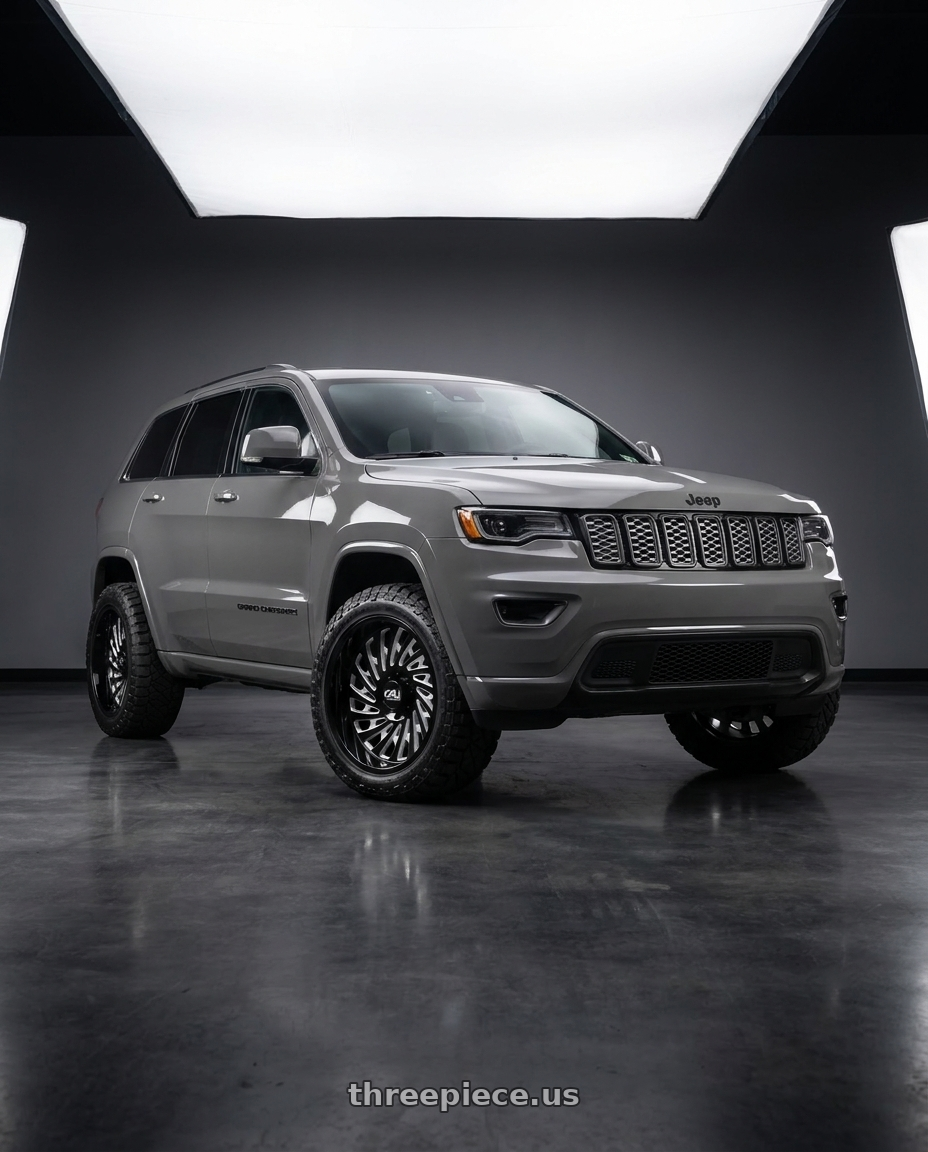 2021 Jeep Grand Cherokee Overland with Cali Off-Road Switchback 9108 5x127 20x12-51 Gloss Black/Milled wheels
